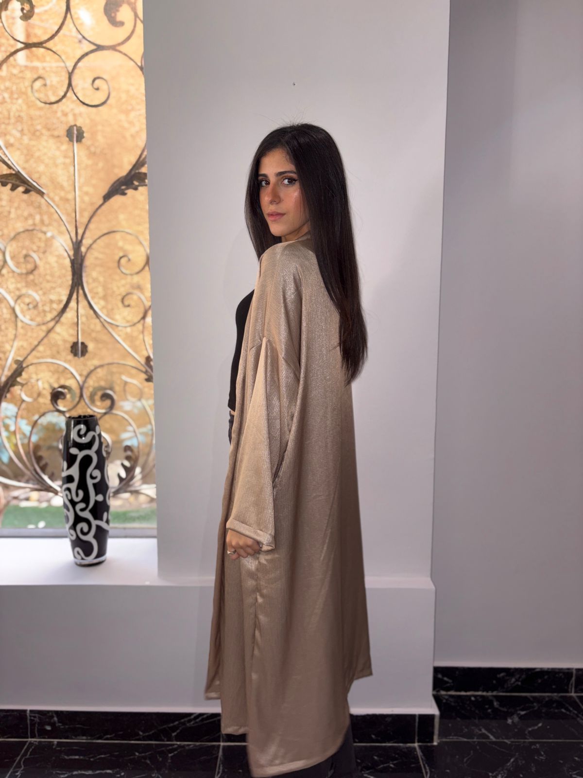 beige kaftan